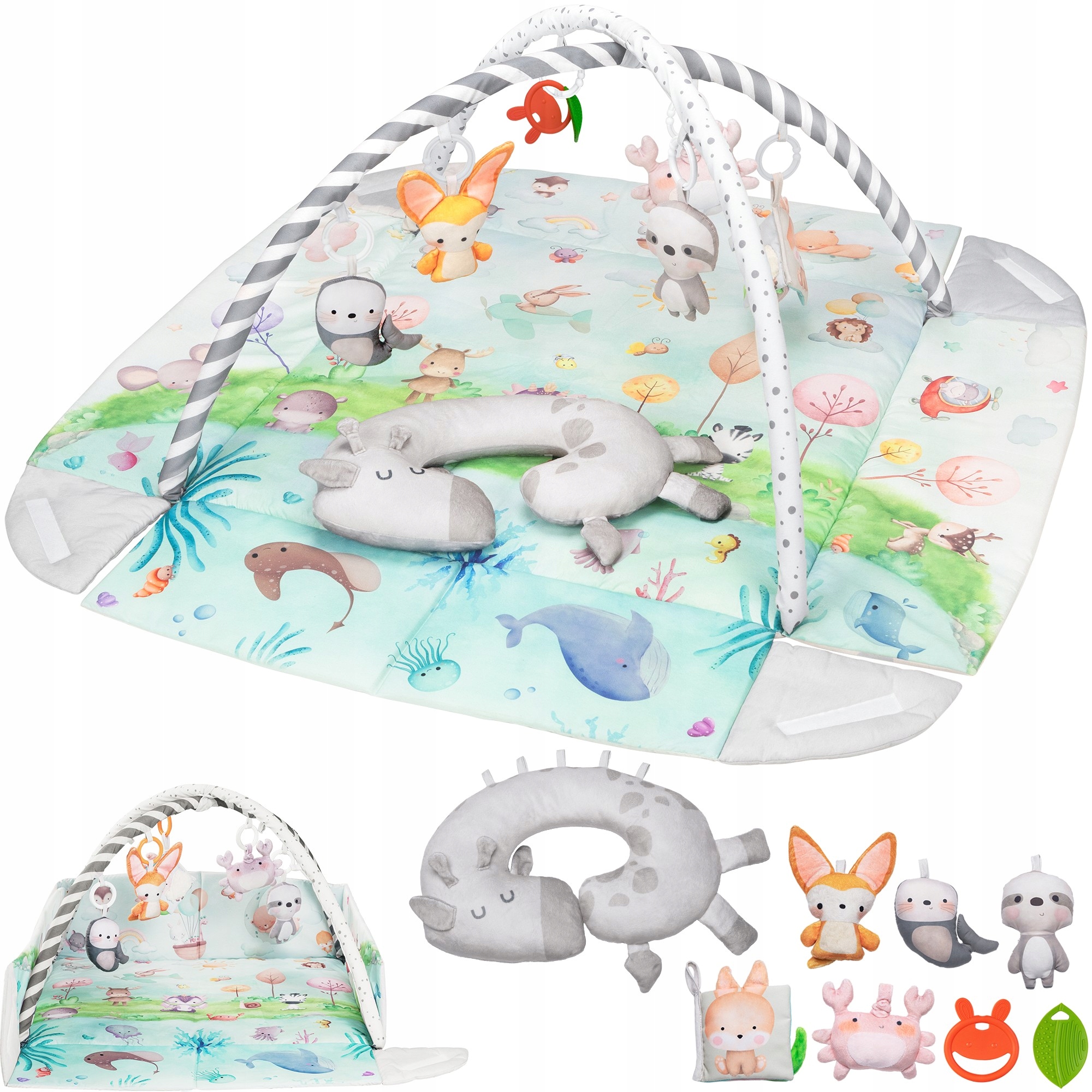 Lionelo Mata edukacyjna Anika Natural DUZA-MATA-EDUKACYJNA-INTERAKTYWNA-BAMBUSOWA-KOJEC-ZABAWKI-LIONELO-ANIKA