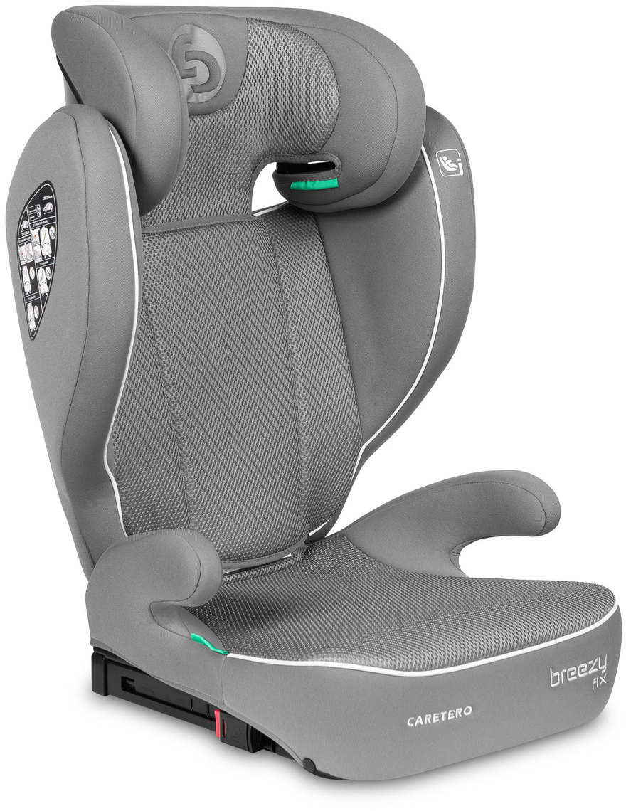 Caretero Breezy Fix - fotelik samochodowy 100-150 cm 2w1 z funkcją boostera | Grey caretero-breezy-fix-grey