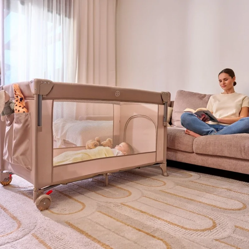 Lionelo Ellen - łóżeczko turystyczne 3w1 z opuszczanym bokiem | Beige Sand lionelo-ellen-lozeczko-turystyczne-z-opuszczanym-bokiem-beige-sand_2