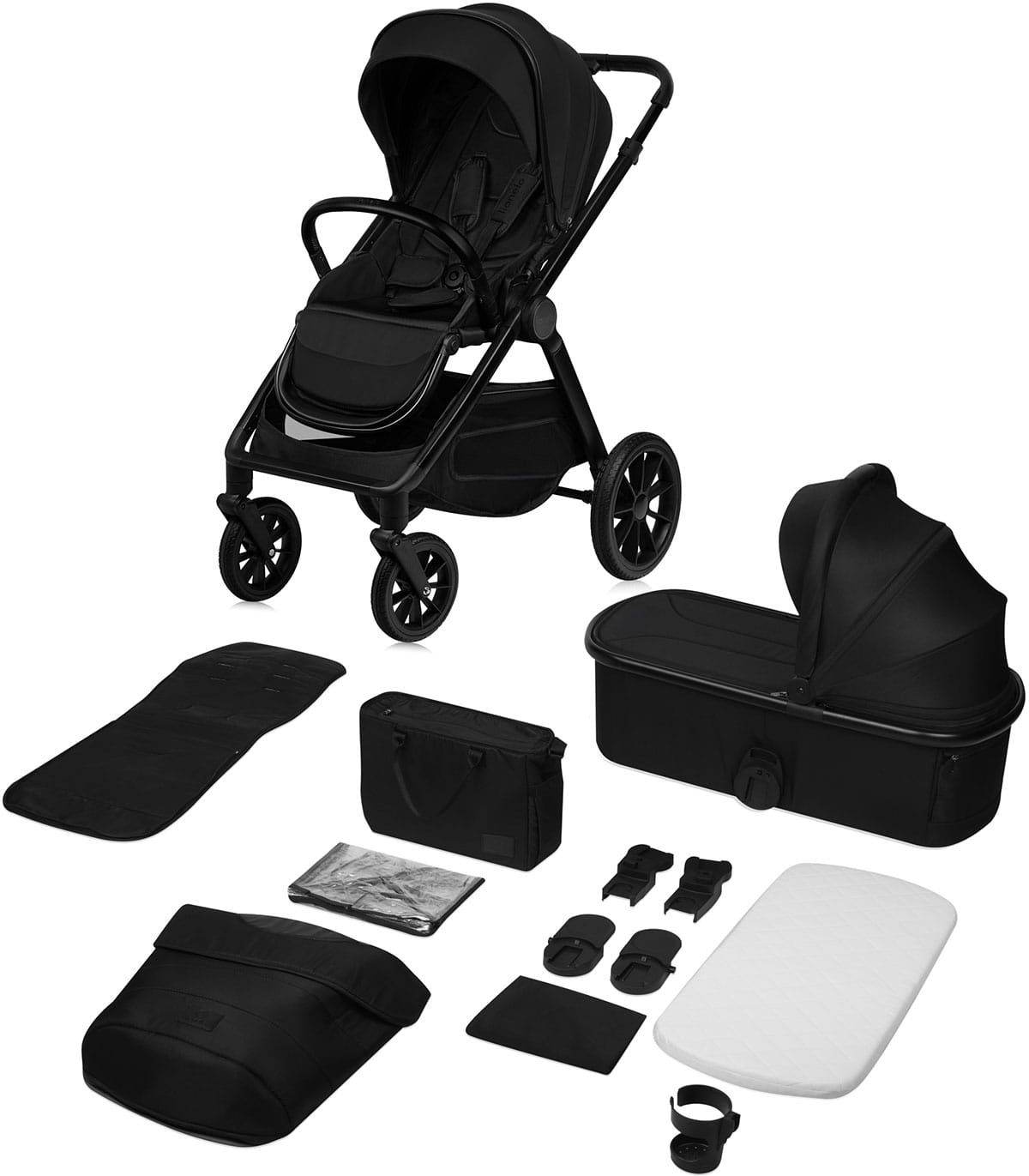 Lionelo Layla Wózek Głęboko-Spacerowy Black lionelo-layla-2w1-onyx-black_1