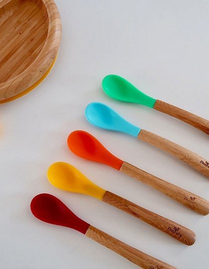 Avanchy Baby Zestaw Bambusowych Łyżeczek Blue 5szt. 7bf4beb61e7d4052955b32a608b38787