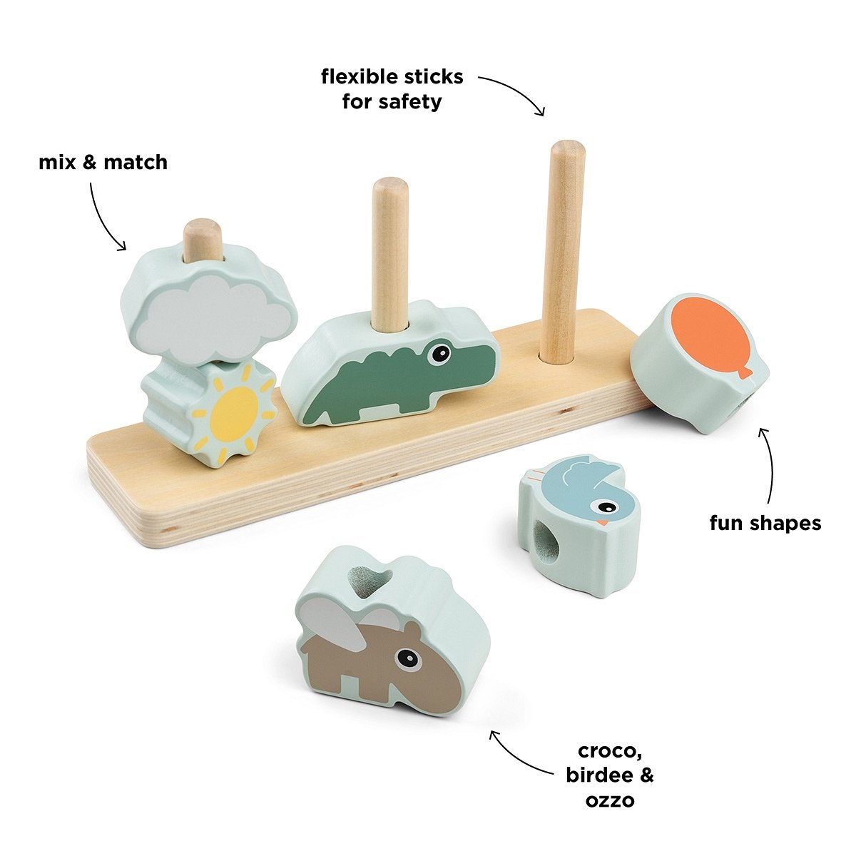 Done by Deer Drewniana Układanka Happy Clouds 8f0571758b5444a7a2577f93db6728c2