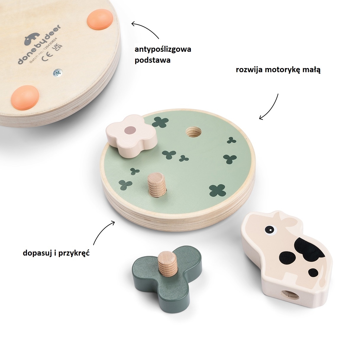 Done by Deer Zabawka Do Wkręcania Krówka Dotti 90142c069fb94dbd93397e11ff094371