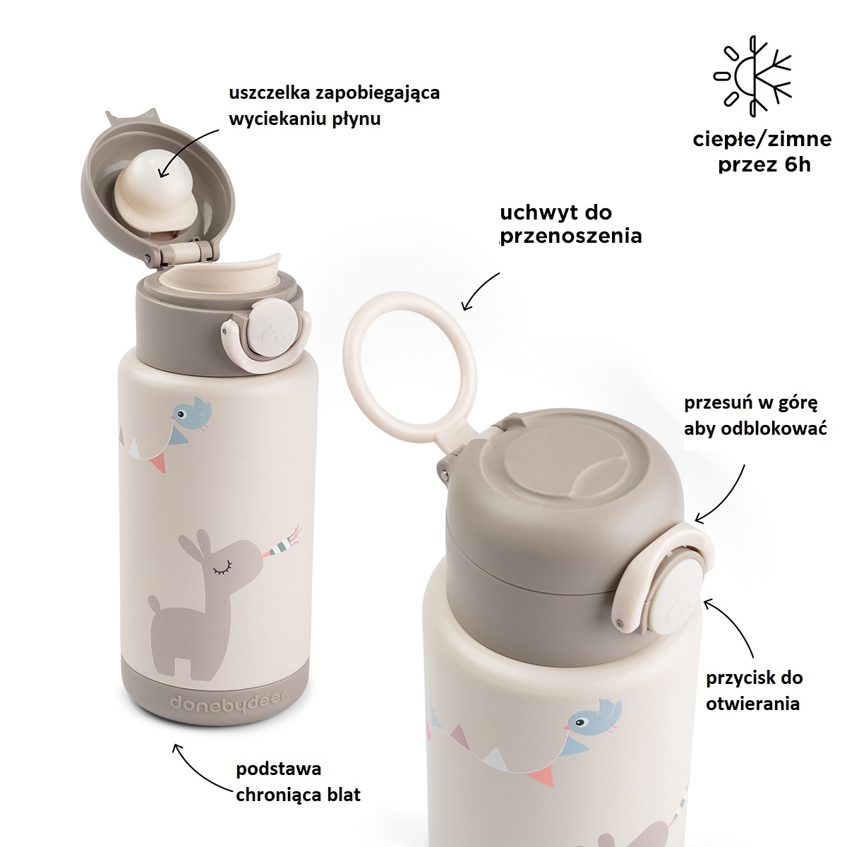 Done by Deer Butelka Termiczna Celebration Sand 340ml a49f86c31c1644d2ab6b07c336fe665a