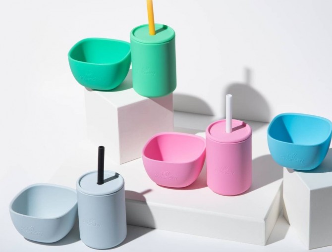 Avanchy La Petite Silikonowy Zestaw Obiadowy Dla Dziecka Green th_670x509x90_w01