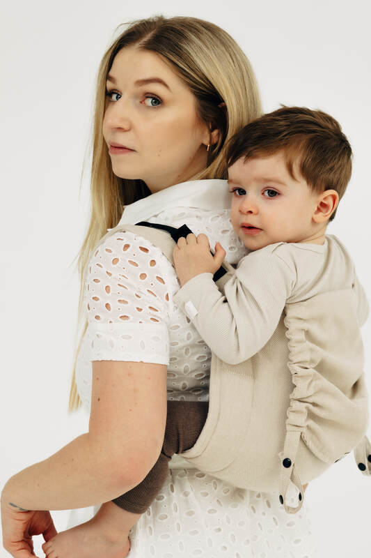 LennyLamb Moje Pierwsze Nosidełko LennyUpGrade PRO, Splot Jodełkowy, 100% Bawełna, - Mała Jodełka Almond 108383