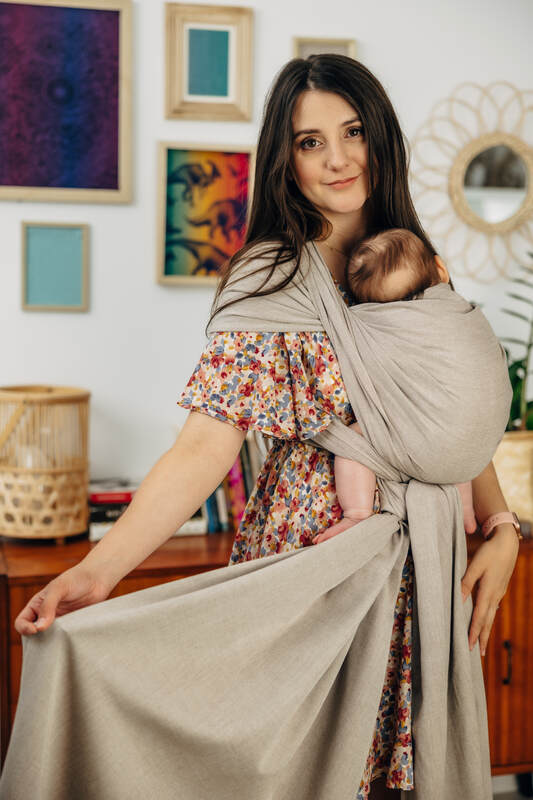 LennyLamb Chusta Do Noszenia Dzieci, Tkana Splotem Skośno-Krzyżowym (100% Bawełna) 4,6m - Peanut Butter  94777