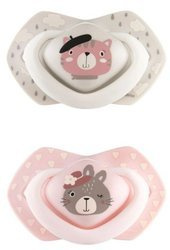 Canpol Babies Smoczek Silikonowy Symetryczny Bonjour Paris 6-18m 2szt. Girl