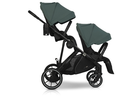 Easy Go Duoflex Wózek Głęboko-Spacerowy Bliźniaczy Rok po Roku Sage Green 2 Siedziska 1 Gondola