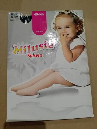 Milusie Rajstopy Czarne Gładkie Rozmiar 80-86