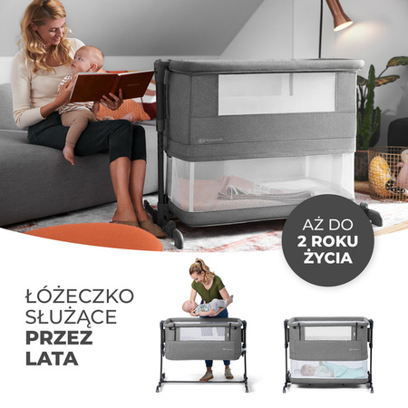 Kinderkraft Neste Grow Łóżeczko Dostawne Dark Grey