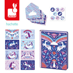 Janod Zestaw zaproszeń papeteria Jednorożce Kraina snów 6+