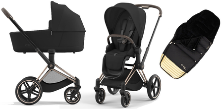 Cybex Priam 4.0 Wózek Głęboko-Spacerowy Sepia Black + Cybex Śpiworek Gratis