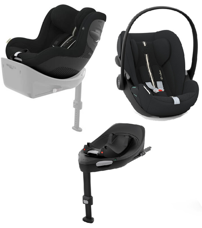 Cybex Sirona G I-Size Fotelik 0-20kg Plus Moon Black + Cybex Cloud G I-Size Fotelik 0-13kg Plus Moon Black + Cybex Baza G Black	