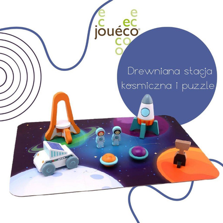 Joueco Drewniana stacja kosmiczna i puzzle