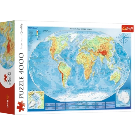 Trefl Puzzle Edukacyjne 4000 el. Wielka Mapa Fizyczna Świata