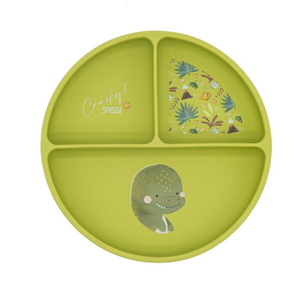 Sassi Talerz silikonowy z przyssawką Dinozaur