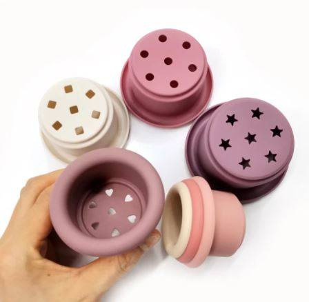 Baby in World Kubki Silikonowe sens. Powder Rose