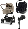 Cybex Priam 4.0 Wózek Głęboki Cozy Beige + Cybex Aton B2 i-Size Fotelik Samochodowy 0-13kg + Baza One Volcano Black