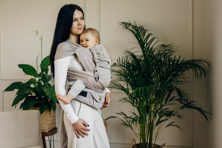 LennyLamb Moje Pierwsze Nosidełko LennyHybrid Half Buckle, Splot Jodełkowy, 100% Bawełna - Mała Jodełka Almond