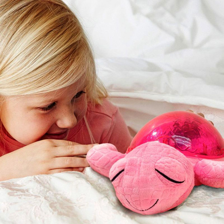 Cloud B Tranquil Aqua Lampka Nocna z Projekcją Świetlną Żółw Podwodny Różowy Ciemny