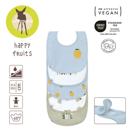 Lassig Zestaw śliniaków bawełnianych 5szt. 3m+ Happy Fruits Lemon