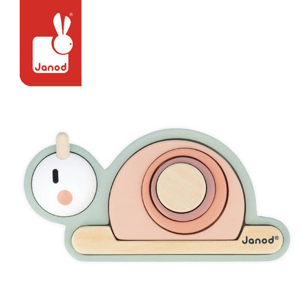 Janod Drewniana układanka sensoryczna Ślimak Sweet Cocoon 12 m +