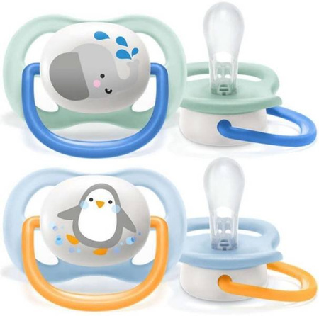  Avent Smoczek Uspokajający Ultra Air Boy Elephant/Penguin 0-6M 080/05
