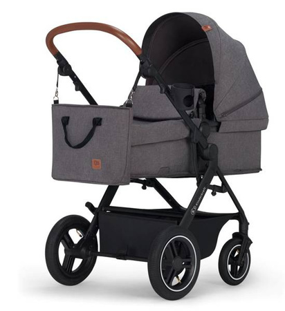 Kinderkraft B-Tour Wózek Głęboko-Spacerowy + Fotelik 0-13 kg Zestaw 3w1 Dark Grey