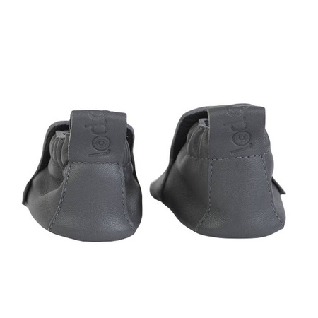 Lodger Skórzane buciki dla niemowląt szare Stepper Gunmetal r. 19