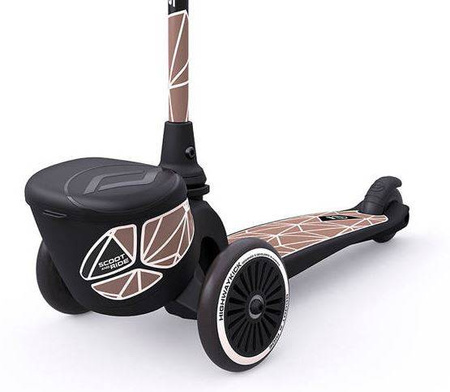 [OUTLET] Scootandride Highwaykick 2 Lifestyle Hulajnoga Trójkołowa Balansowa z Zamykanym Schowkiem 2+ Brown Lines