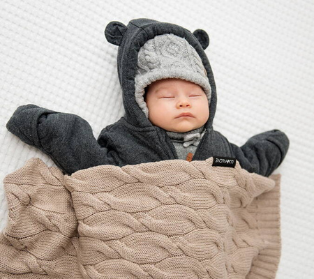 Lullalove Kocyk Premium Z Wełny Merino Beżowy