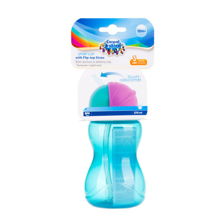 Canpol Babies Bidon Sportowy Ze Składaną Rurką (Mały) 270 Ml 56/109_blu Niebieski