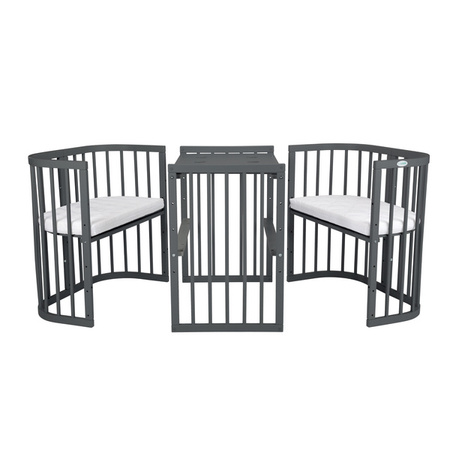 [OUTLET] Waldin Łóżeczko Dziecięce 7w1 z Materacem Grafit