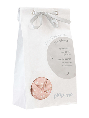 Piapimo SleepSweet Prześcieradło Do Łóżeczka z Haftem 60 x 120 cm Różowe