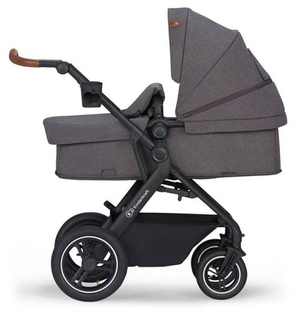 Kinderkraft B-Tour Wózek Głęboko-Spacerowy + Fotelik 0-13 kg Zestaw 3w1 Dark Grey