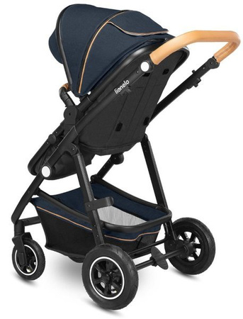 Lionelo Amber Wózek Głęboko-Spacerowy + Lionelo Astrid Fotelik Samochodowy 0-13 kg Zestaw 3w1 Blue Navy