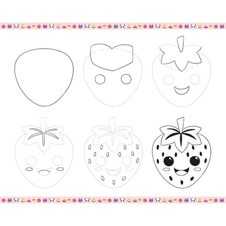 Janod Zestaw kreatywny Rysowanie krok po kroku Modele kawaii 20 rysunków 7+