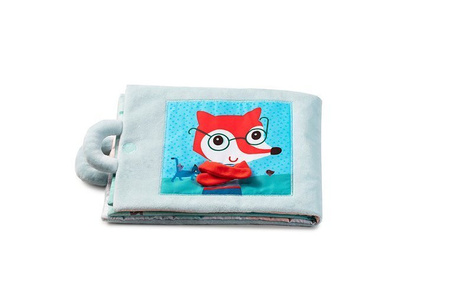 LILLIPUTIENS Miękka książeczka aktywizująca z mini - przytulanką „Dzień dobry, mały lisku” 18 m+