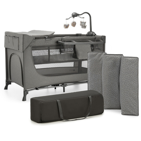 KinderKraft Joy 2 Łóżeczko Turystyczne z Akcesoriami Dark Grey