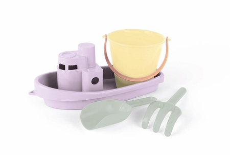 Dantoy Zestaw do piasku z dużą łódką lila