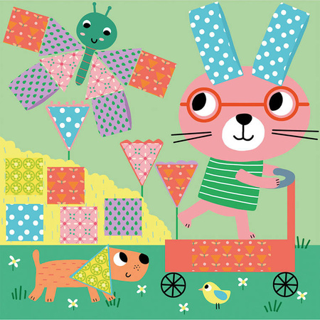 Janod Zestaw kreatywny Wycinanki przyklejanki My arts & crafts 4+