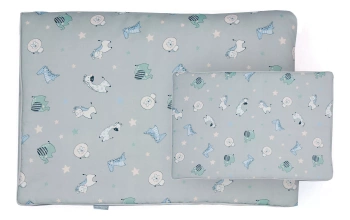 Fiki Miki pościel 2-elementowa z nadrukiem 75x65 cm Szara