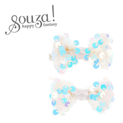 Souza! Klipsy do włosów Tiki kokarda biała 2 szt.