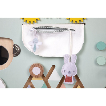 Janod Duża drewniana tablica manipulacyjna 20 aktywności Miś Pure 18m+