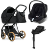 Roan Ivi 2.0 Vintage Wózek Głęboko-Spacerowy Caviar + Cybex Aton B2 i-Size Fotelik Samochodowy 0-13kg + Baza One Volcano Black
