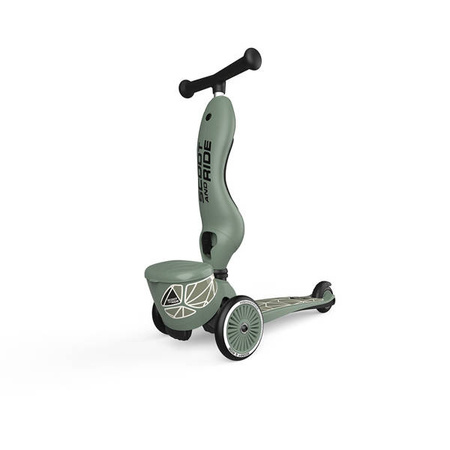 Scootandride Highwaykick 1 Lifestyle 2w1 Jeżdzik i Hulajnoga Trójkołowa z Zamykanym Schowkiem 1-5 lat Green Lines
