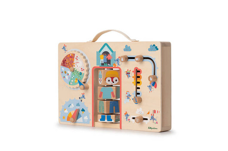 Lilliputiens Drewniana tablica manipulacyjna walizka "Ubranie na każdą pogodę" Lisiczka Alice 2 lata +