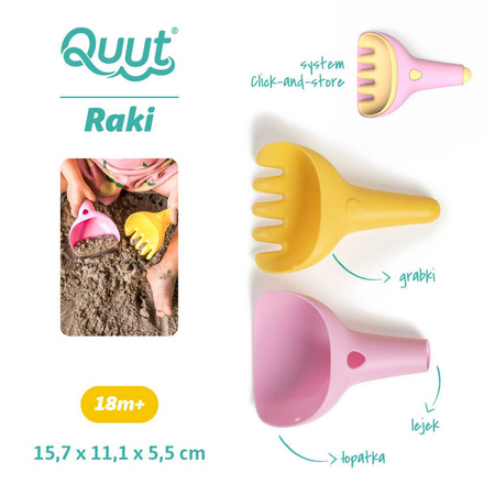 QUUT Zestaw łopatka + grabki Raki Banana Pink