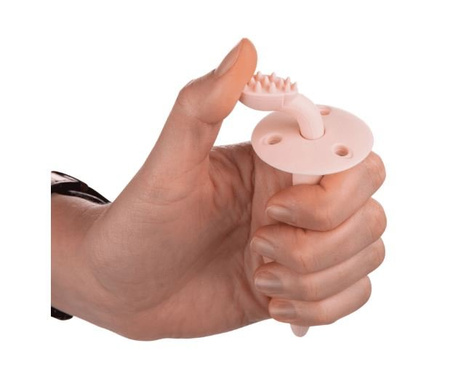 Canpol babies silikonowa szczoteczka- gryzaczek z ogranicznikiem 51/500_pin Różowy